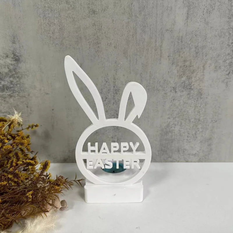 Easter Hollow Rabbit Decoration Gypsum Mold Letter  Silicone  Aromatherapy