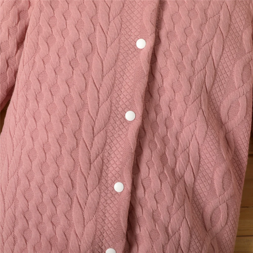 0-18 Monate Neugeborenes Baby, Jungen- und Mädchen-Body, einfarbiger Kapuzenpullover, langärmeliger Strampler, Herbst- und Winter-Overall, warme Kleidung für Babys. – Detail 5
