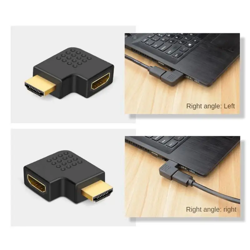 HDMI-compatible Adapter Splitter, Male to Female, 90 Degree, Right, Left Converter, Extender for PS5, , HDTV, Monitor