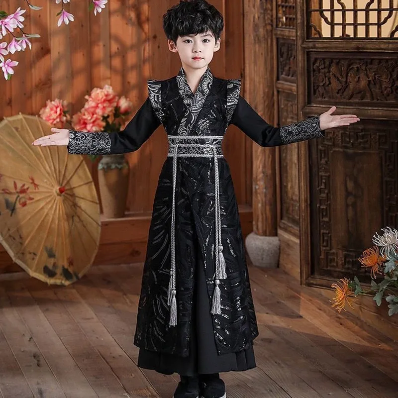 ハロウィンステージ武術少年漢服ドレスコスプレ衣装子供服キッズガールズドレス中国風男の子衣装
