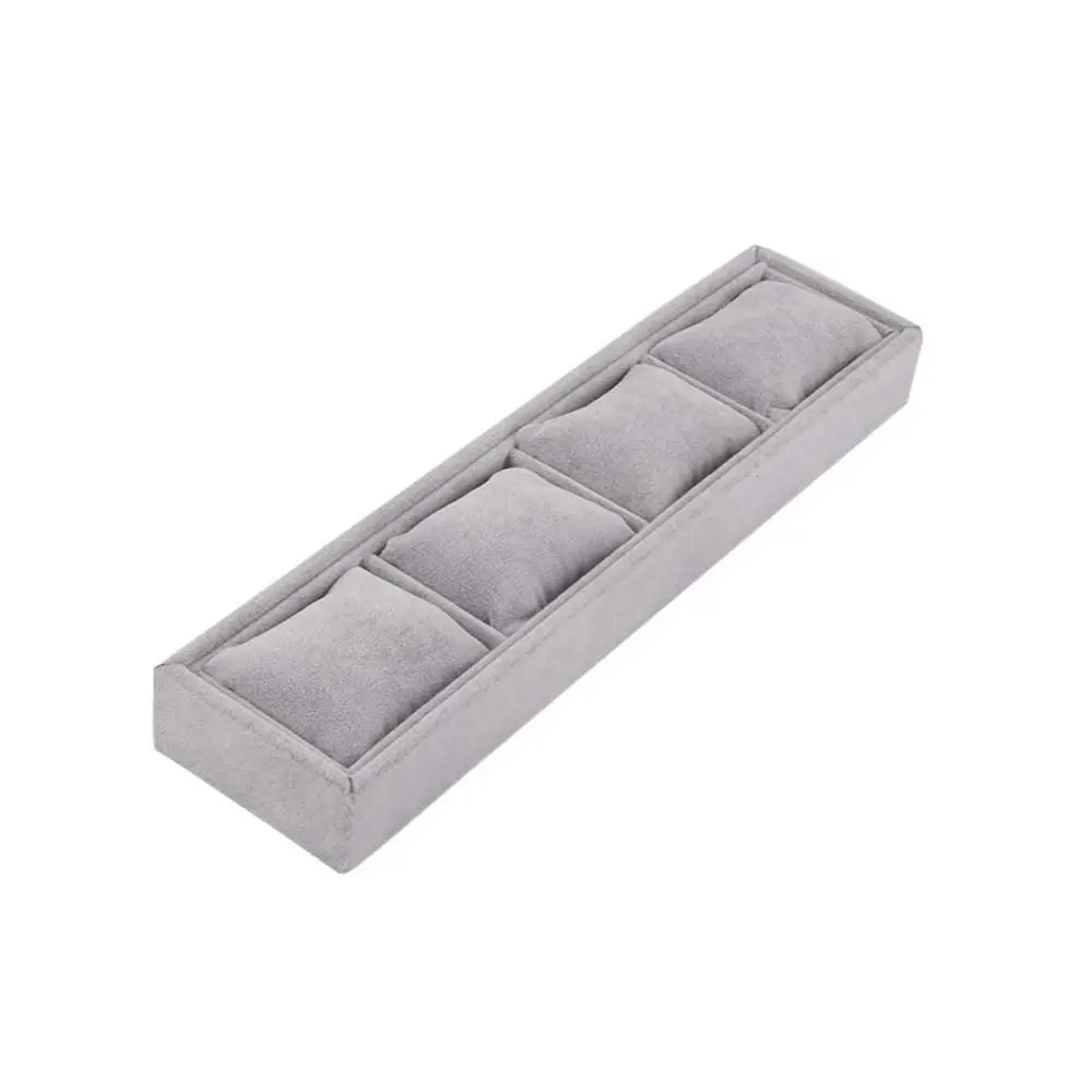 Wristwatch Case Watch Display Holder Bracelet Watch Storage Organizer Flannelette Cloth Jewelry Displays Case 4 Grids Collection