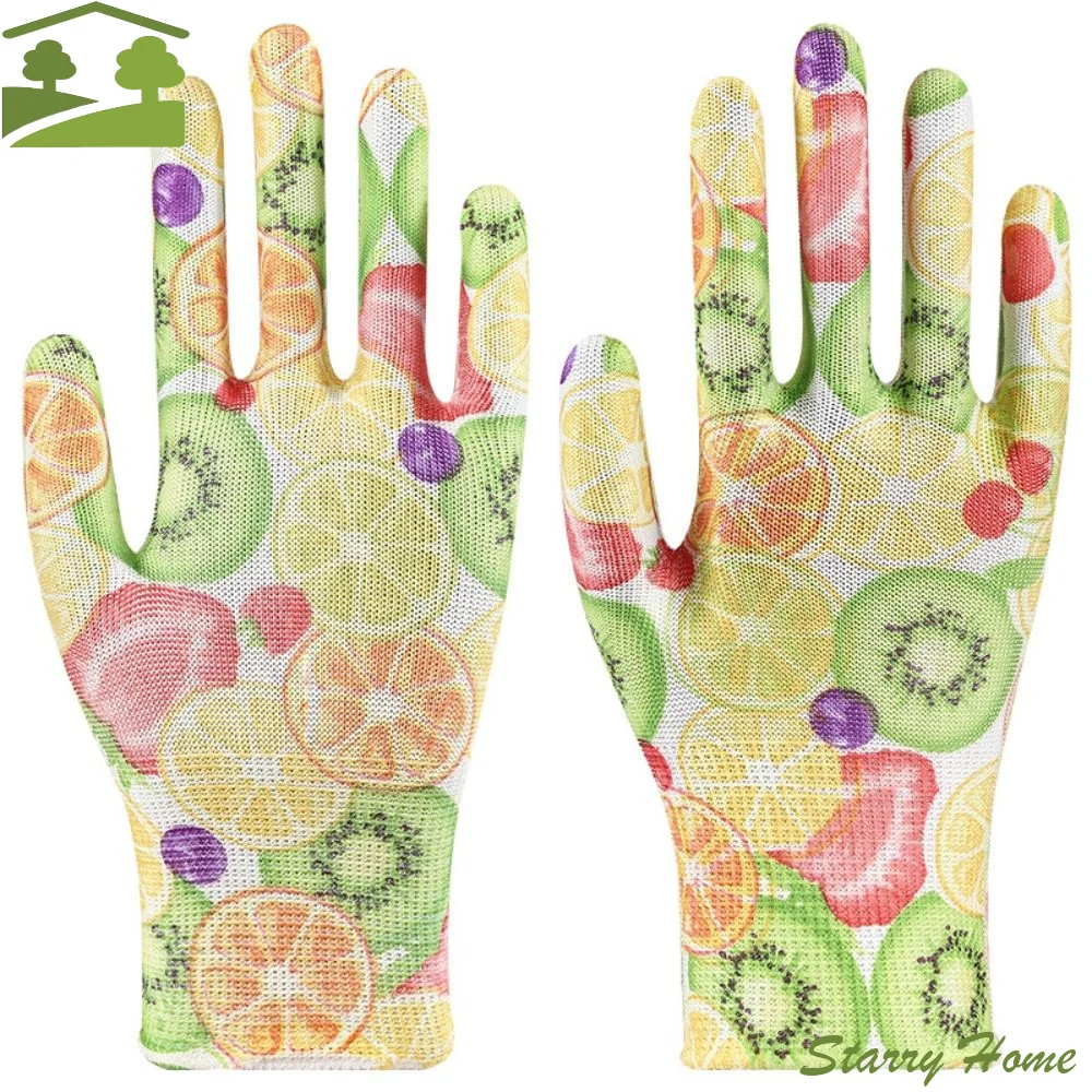 1Pair Thin Planting Labor Gloves Nylon Non-slip Gardening Gloves Labor Protection Wear-Resistant Women Work Gloves Floral Garden