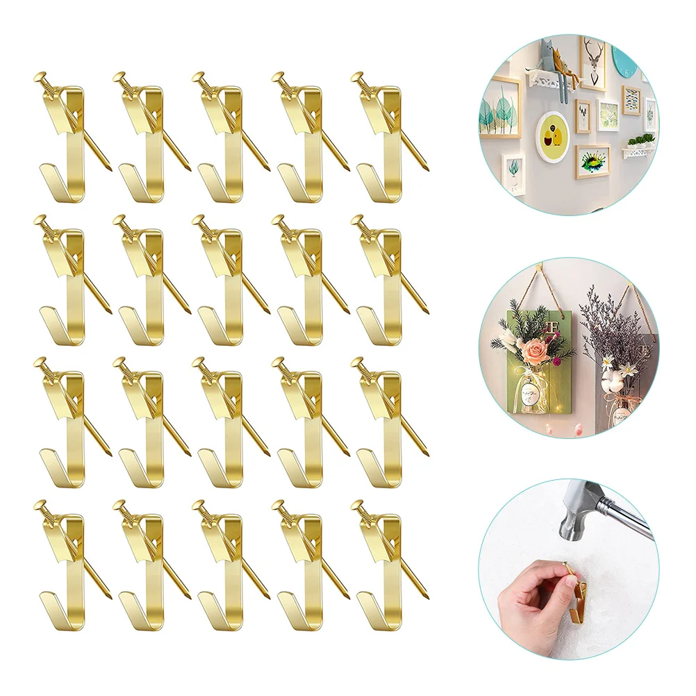 

20 Pcs Clothing Picture Clothes Hook Easel Wall Hooks Heavy Duty 44X09CM Iron for Hanging Hangers