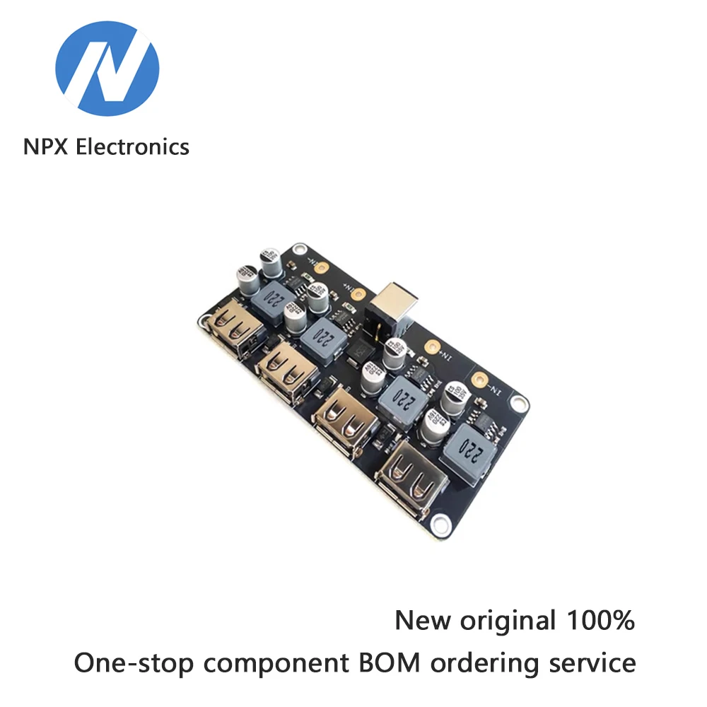 

4-channel fast charging module, 12V and 24V conversion to QC3.0 fast charging, single USB mobile phone charging board