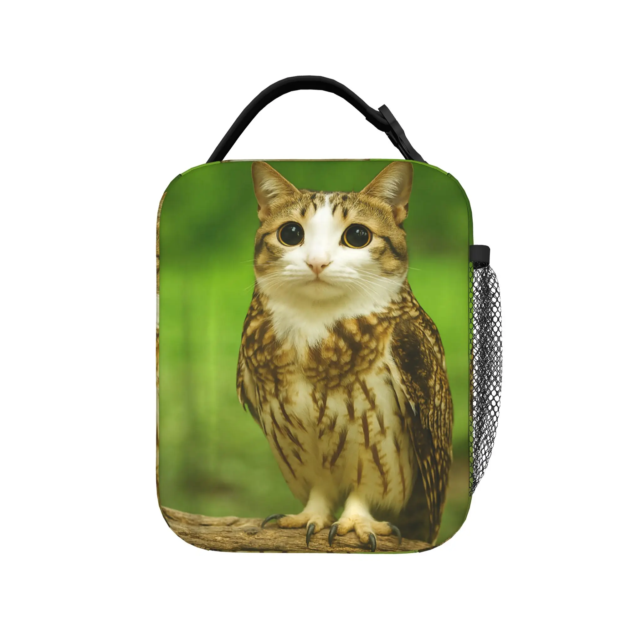 Meowl Cat Owl Funny Internet Meme Lunchbag für Damen, grafische Lunchbox, lässige Schulkühltasche, tragbare Thermo-Tragetasche, Handtaschen