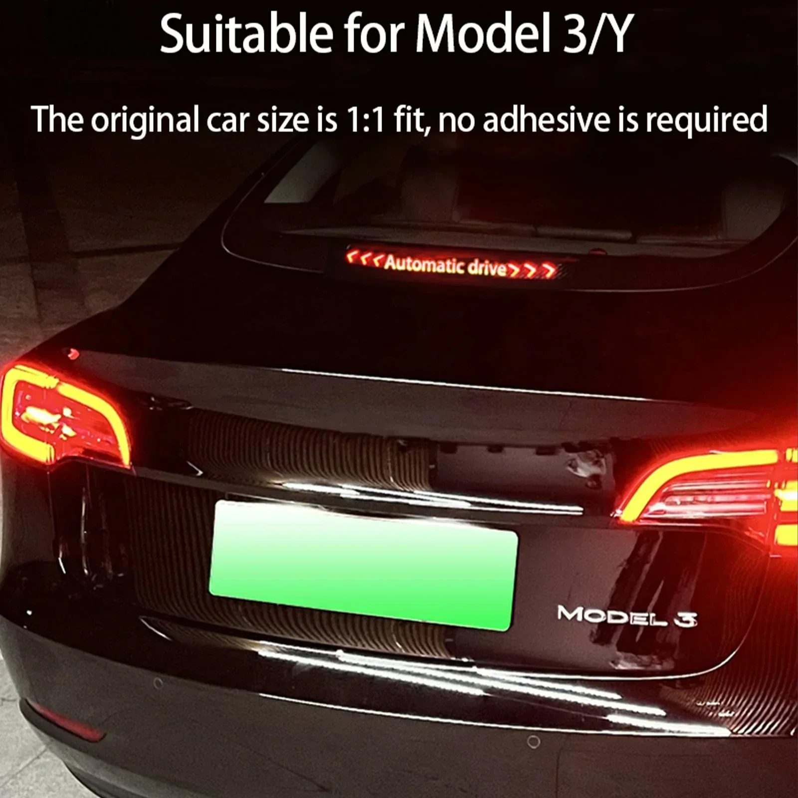 Accetta personalizzato per Tesla Model 3 Y adesivi per emblema fanale posteriore superiore con freno montato alto per auto