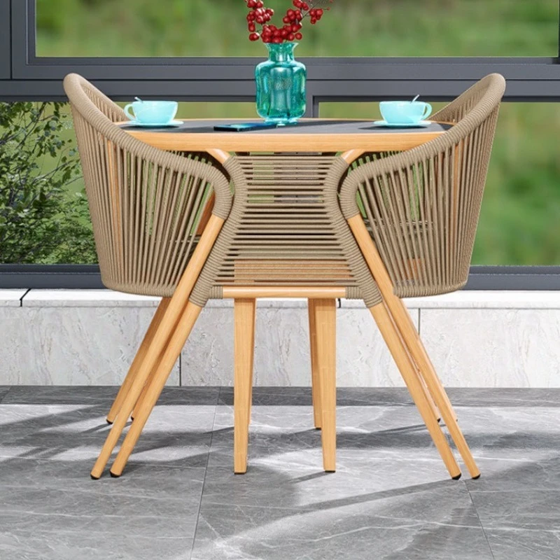 Covering a small balcony three-piece simple outdoor leisure table and chair combination