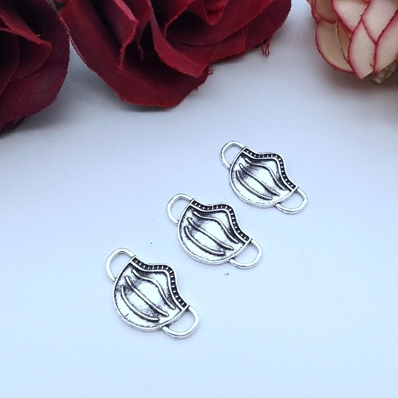 

10Pcs 22*12mm Zinc Alloy Mask Charms Pendants DIY For Jewellery Making Earring Necklace Bracelet Connector