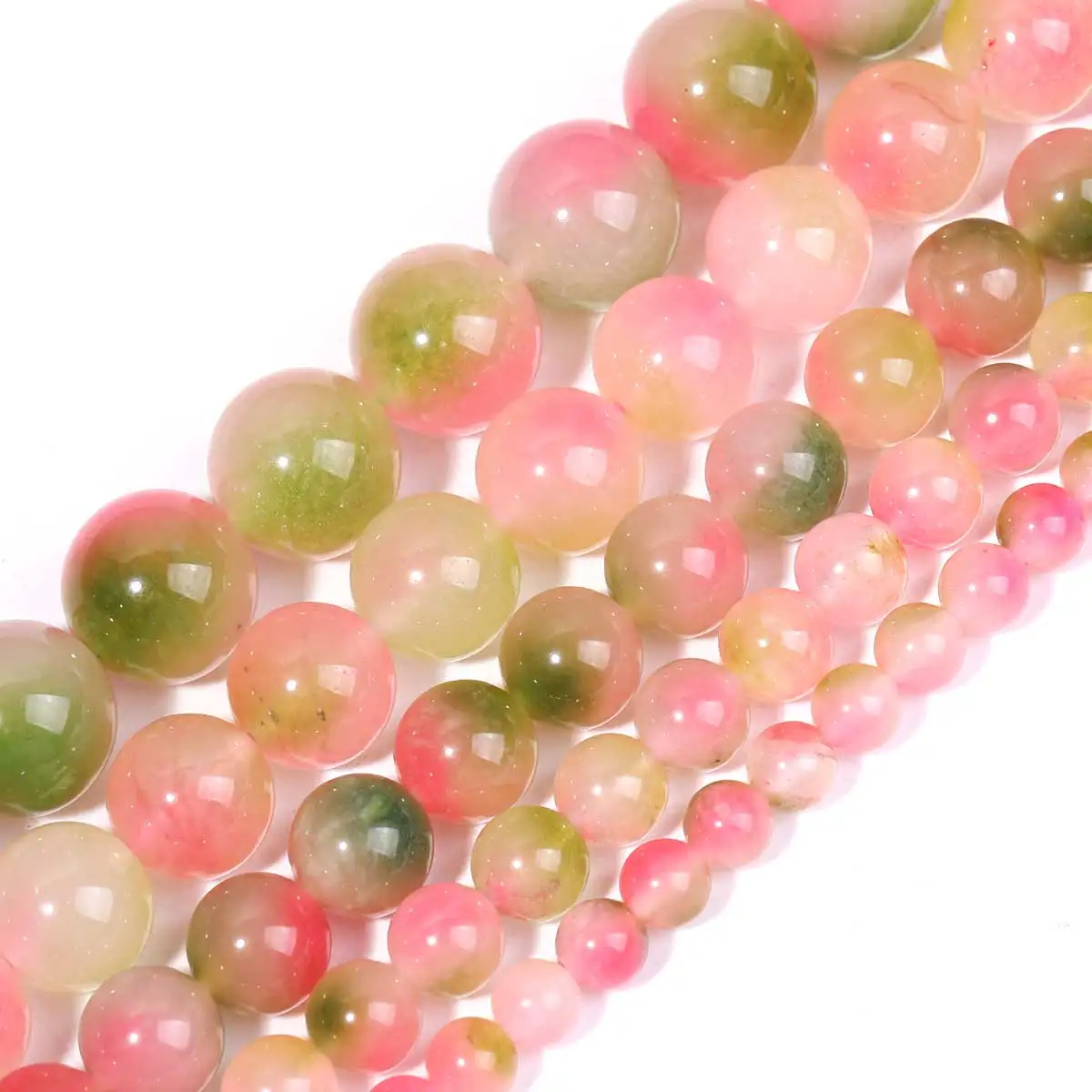 SHIJIWLS Rote Wassermelonen-Jade-Perlen für die Schmuckherstellung, DIY-Charms, Armbänder, Halsketten-Zubehör, große Abstandsperlen, 6–14 mm – Detail 3