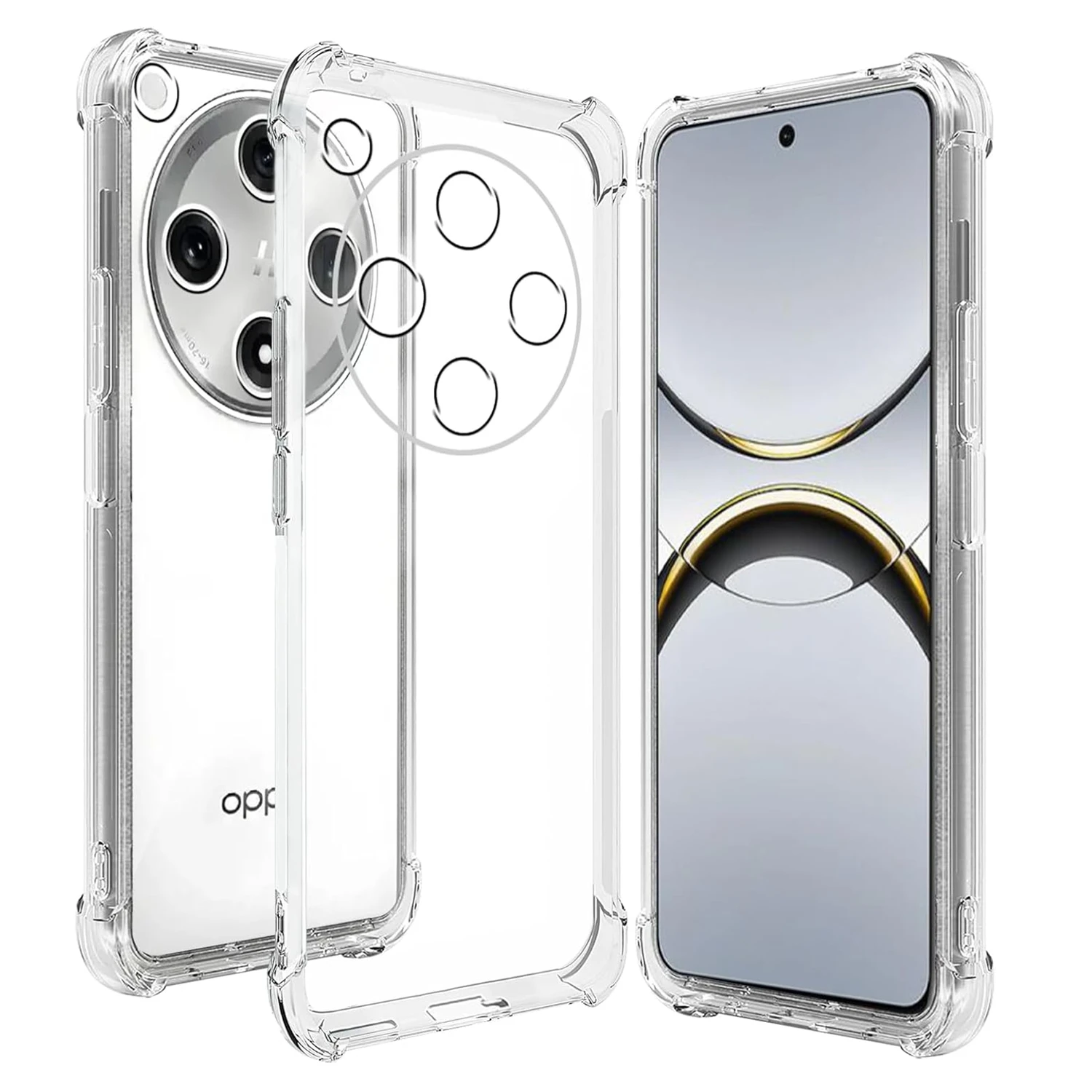 Four Corners TPU Transparent Case for OPPO Find X8 Pro 5G Protective Cover Shockproof Bumper Coque Fundas