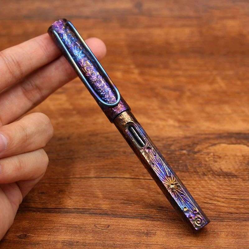 Imagem -06 - Edição Limitada Titanium Alloy Dual-use Pen Handmade Upscale Business Signature Pen Heavy Handle Starry Sky Gel Coletar Presente