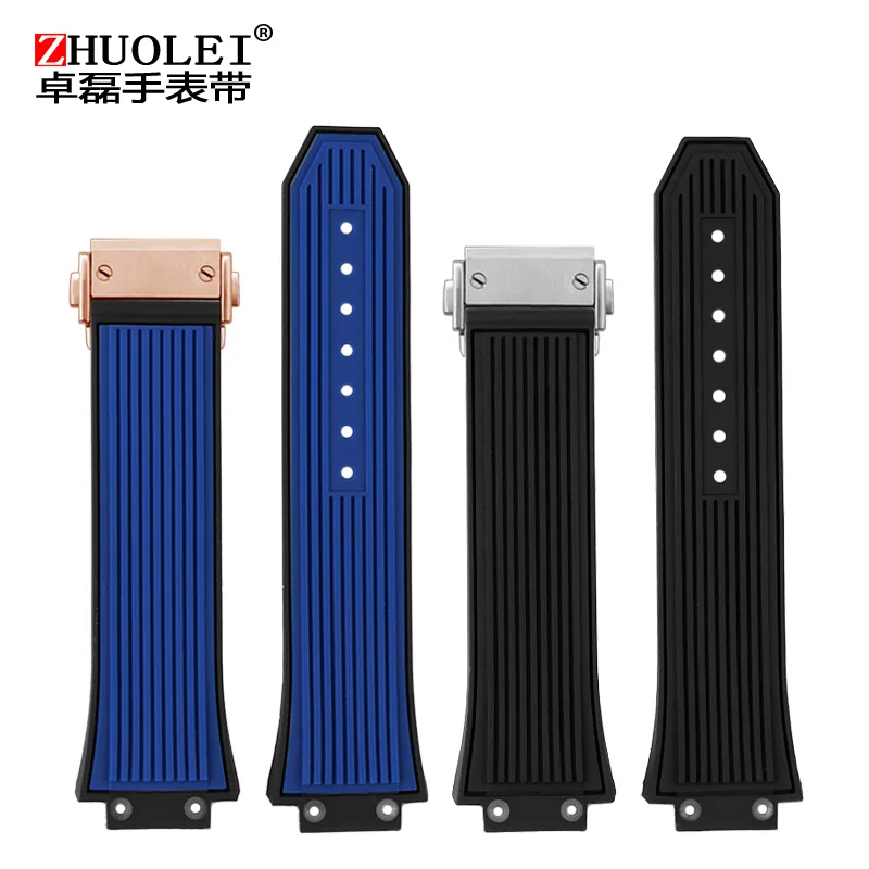 New Watch Accessories For HUBLOT Silicone Watch band For HUBLOT big bang sports waterproof strap convex mouth 27x17mm Send tool