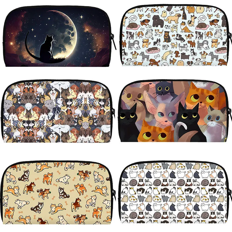 

Cute Dog Printed Wallet Cartoon Cat Women Clutch Purse ID Credit Card Money Bag Travel Portable Phone Organizer Long Wallet Gift