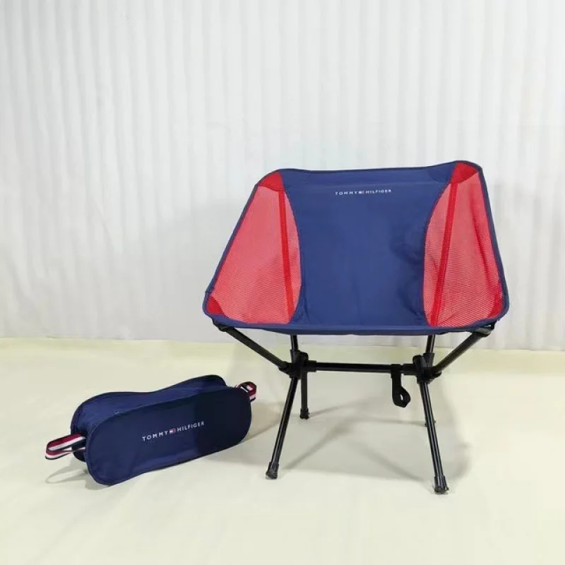 New outdoor folding chair portable moon chair leisure sketching chair camping ultra-light beach chair lazy lunch break chair