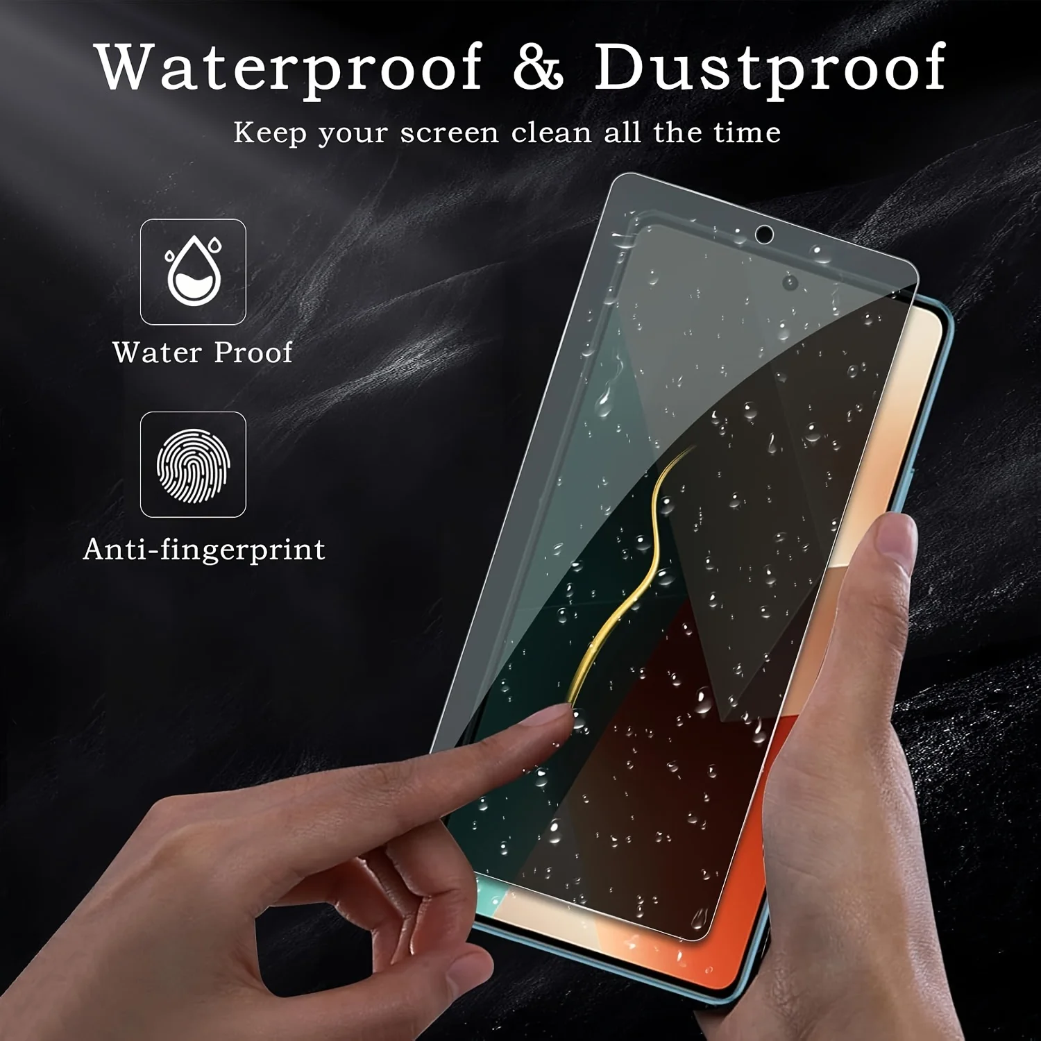 3 Pcs Privacy Tempered Glass Screen Protector Compatible With Xiaomi Redmi 9H Hardness, Anti-scratch/Anti-fingerprint