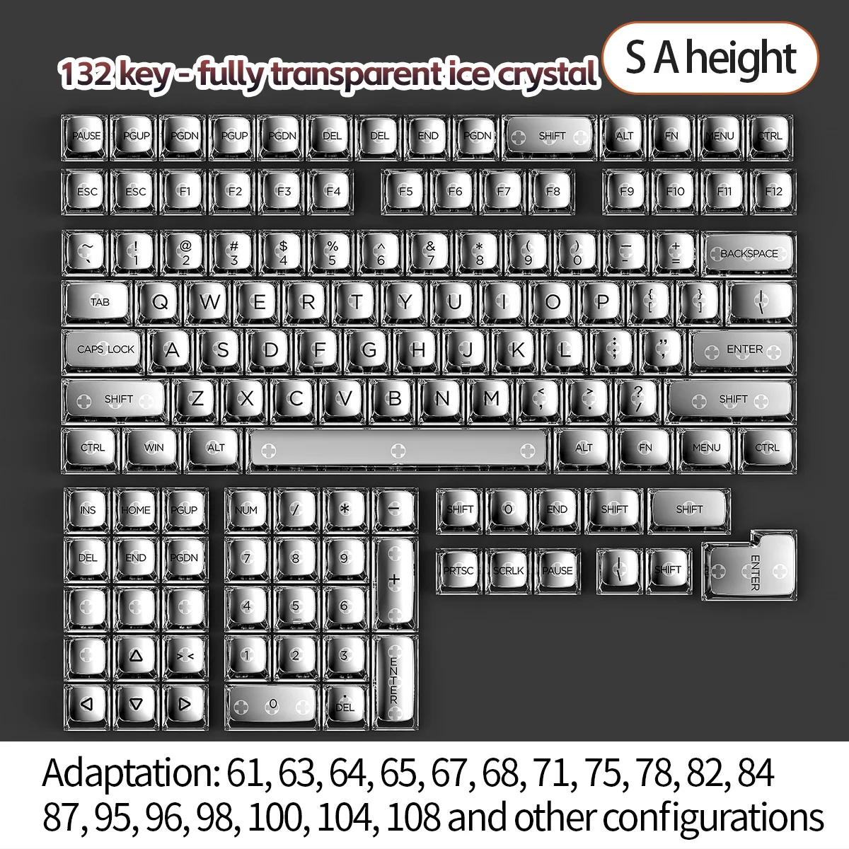 Set completi Adattamento copritasti trasparenti 60/68/75/100% attacco shark ajazz aula akko copritasti tastiera meccanica