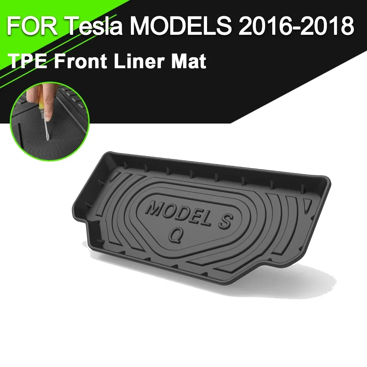 

Car Rear Trunk Cover Mat Rubber TPE Non-Slip Waterproof Cargo Liner Accessories For Tesla MODEL S 2016-2018