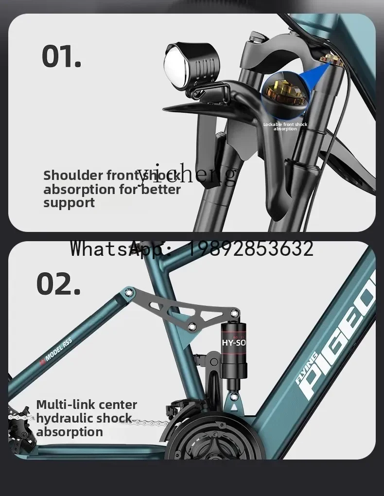 Rower elektryczny górski AB Flying Pigeon, terenowy, dla dorosłych, męski i damski, mobilny, z baterią litową.
