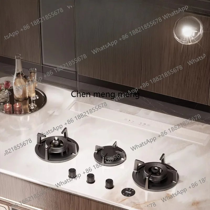 

Three-eye hidden rock slab gas stove fully embedded natural gas liquefied gas fire stove