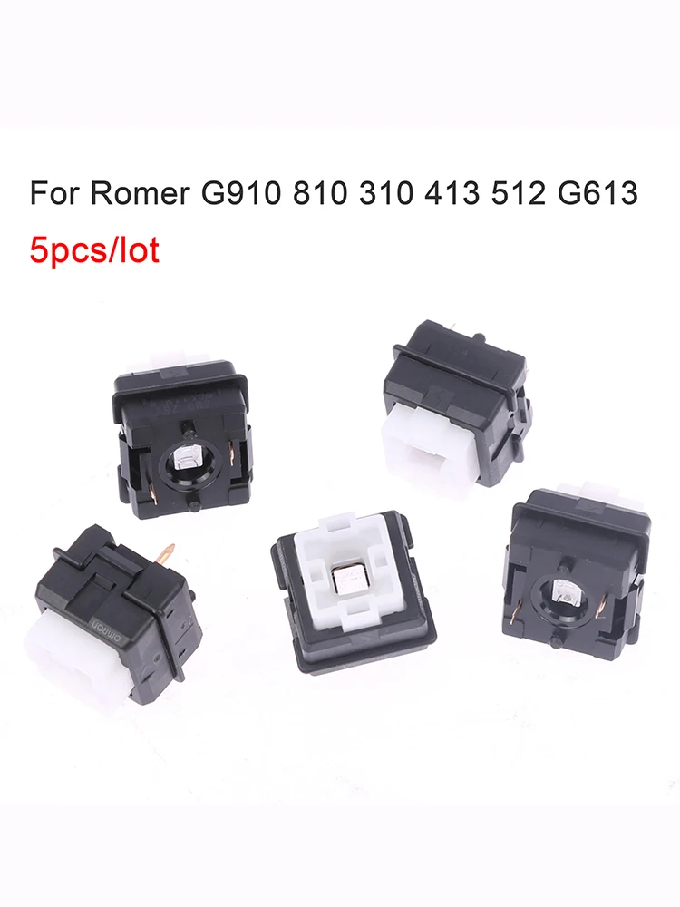 5Pcs Romer-G Switch For G910 G810 G310 G413 G512 G613 Mechanical Keyboard Shaft Change Shaft Black Switch