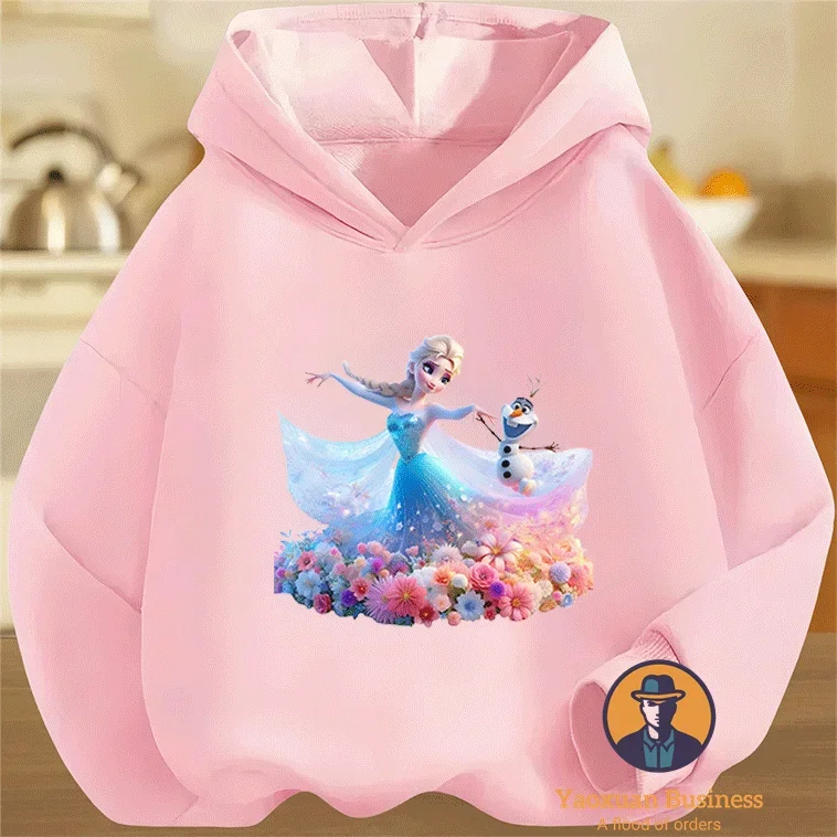 نمط جديد ديزني إلسا ليتل بويز كيدز هوديي لطيف مطبوعة الكرتون الدافئة يندبروف الخريف الشتاء الموضة #5