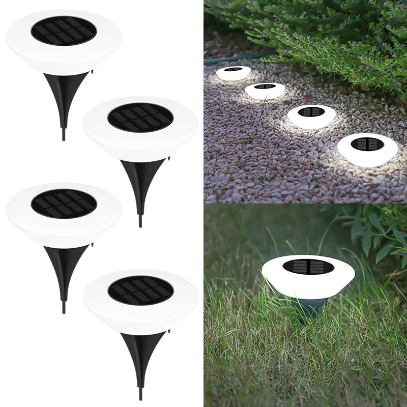 1/4PCS zonne-buitenverlichting 14LED waterdichte gazonlamp, 360 ° Vloerverlichting voor tuin, oprit, patio, camping, zomerdecor