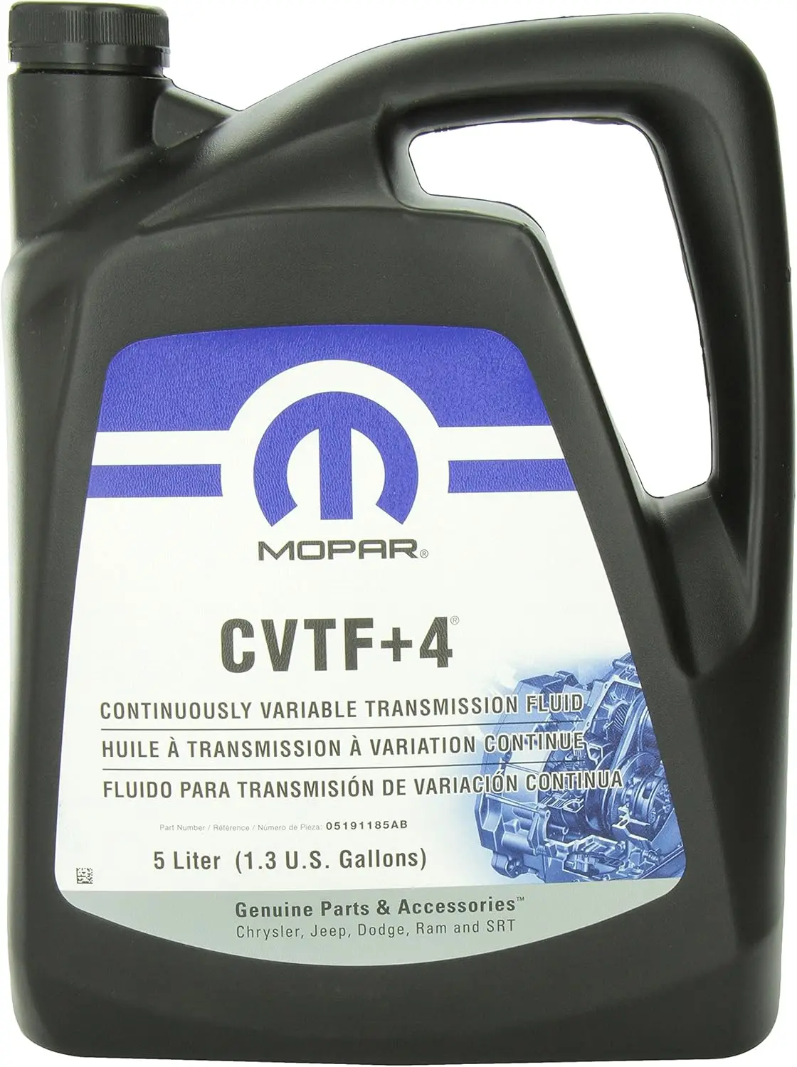 

Accessories (5191185AA) CVTF+4 Transmission Fluid -1. gallon/5 liter, Black