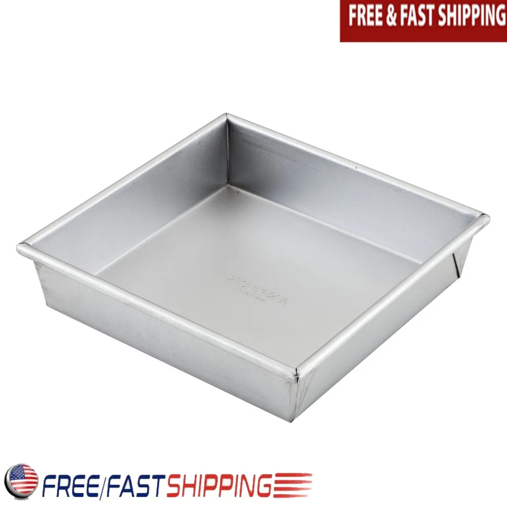 

Квадратная форма для торта из алюминизированной стали, 9-дюймовая духовка, безопасная антипригарная кастрюля, сковорода для выпечки Брауни, прочная теплопроводность, прямые стороны