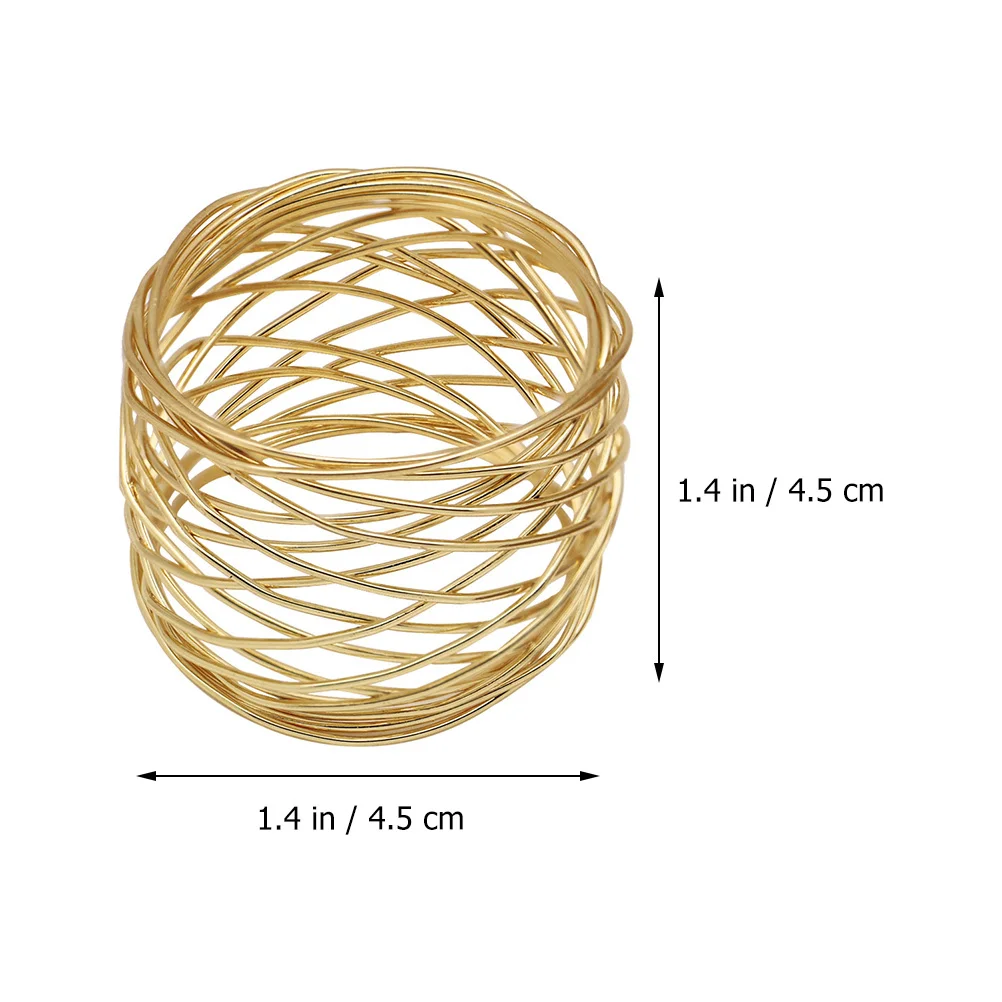 

4Pcs Metal Napkin Rings Creative Wire Plated Buckles for Wedding Party Birthday Home Decor Napkin Holder