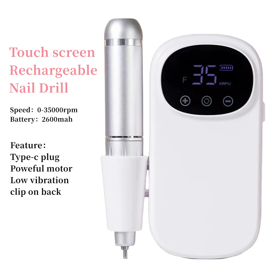 WELLSTRY Custom Logo Cordless Electric Portable Rechargeable Nail Art Manicure Electric Nail File Drill Nails