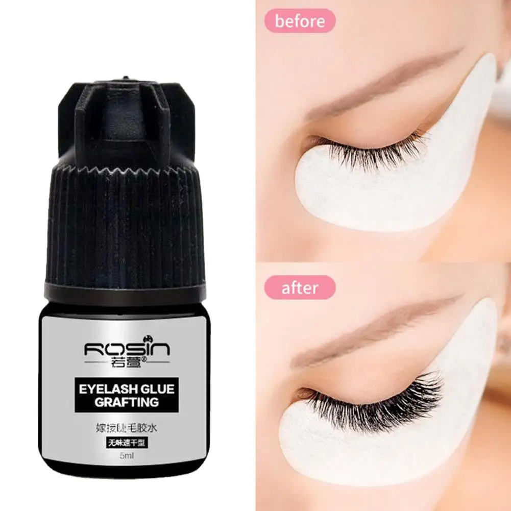 5ml แห้งเร็ว Strong Black False Eye Lash Extension 5-7 กาว Mink กาวกลิ่นขนตาต่ําสัปดาห์กาวการเก็บรักษา R8j3