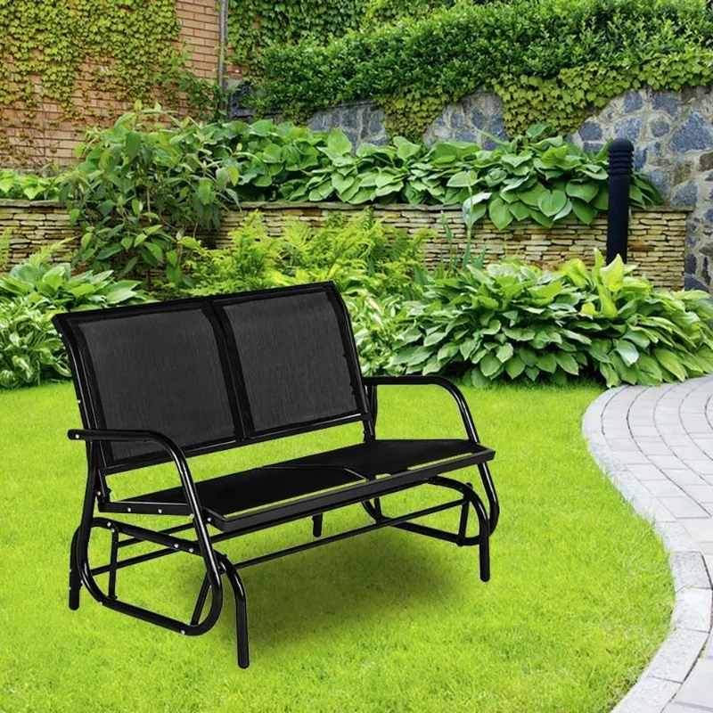 

Outdoor Glider Bench for Outside Patio Gliders Porch Glider Swing Loveseat with Steel Frame for Backyard Garden for 2 Persons