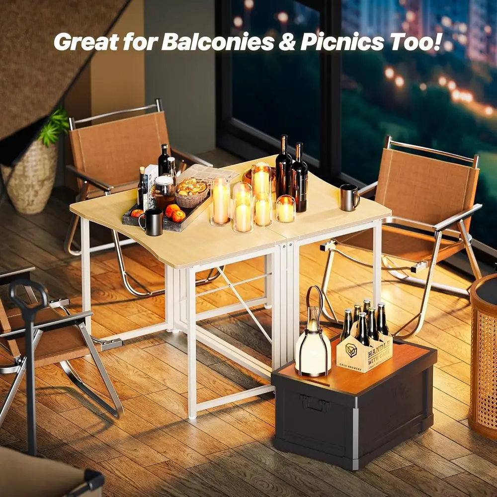 مكتب مدمج قابل للطي: طاولة كمبيوتر محمولة 31.5 للمنزل والمكتب وغرف النوم وغرف النوم - لمسة نهائية من خشب البلوط موفرة للمساحة