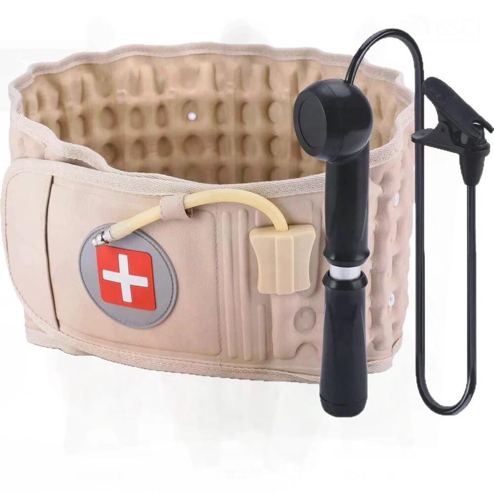 

Надувной пояс для поддержки талии для грыжи поясничного диска, универсальный спортивный пояс для поддержки поясницы, подушка безопасности с магнитной терапией для