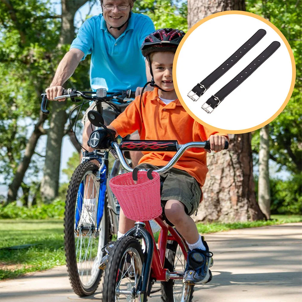 

4Pcs Bike Basket Hardware Accessories PU Straps for Children Bicycles Easy Installation Stylish and Reliable Bike Basket Belt