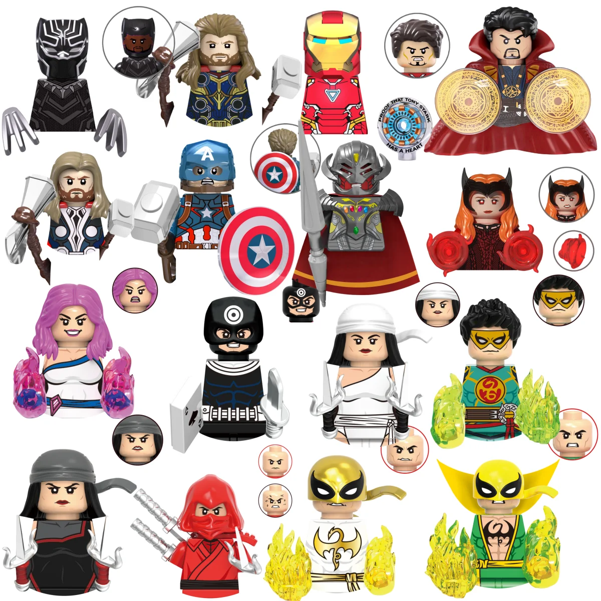 Blind Box Mini Building Blocks G0197 Figures Big Goblin Spiderman Iron Man Venom Captain Hawk Deadpool Armor Christmas Gift Toy