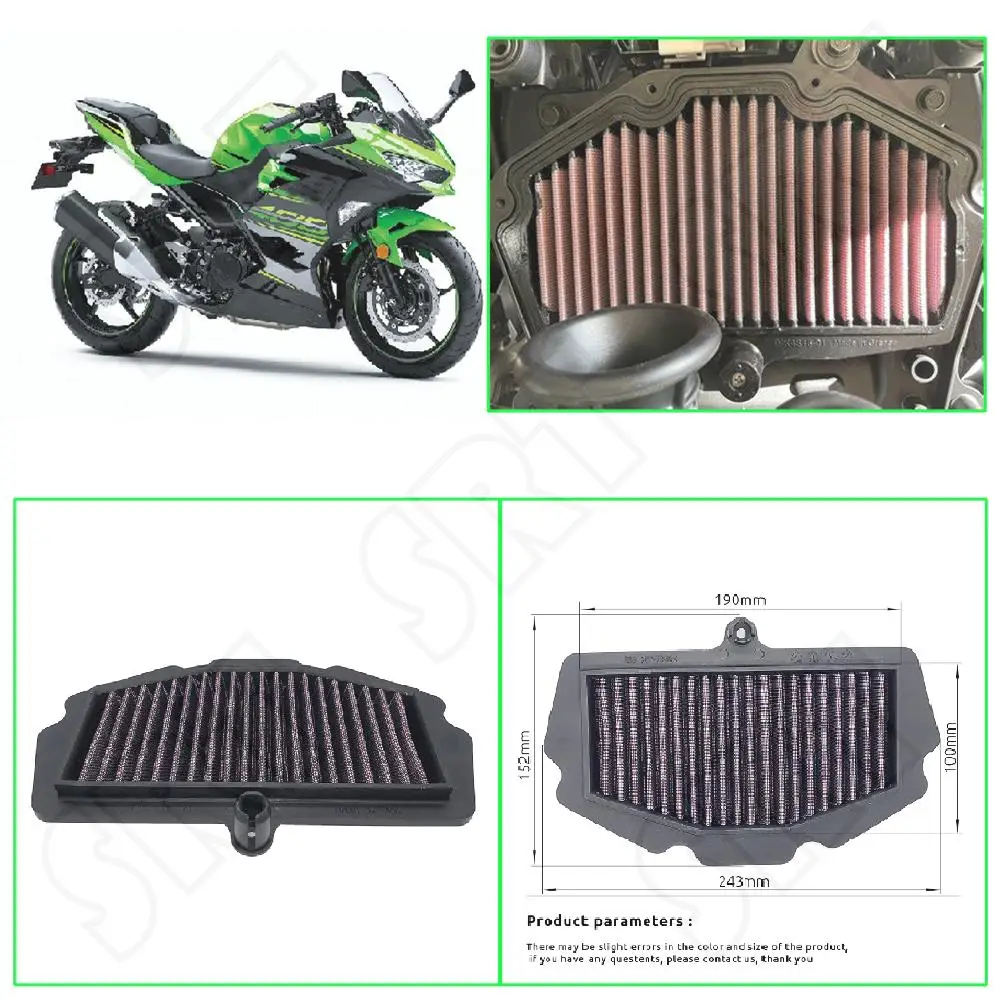 

Fits for Kawasaki Ninja 400 EX400 Ninja400 ABS 2018-2023 Motorcycle AirFilter Cleaner Engine Intake Filter Replacement Element