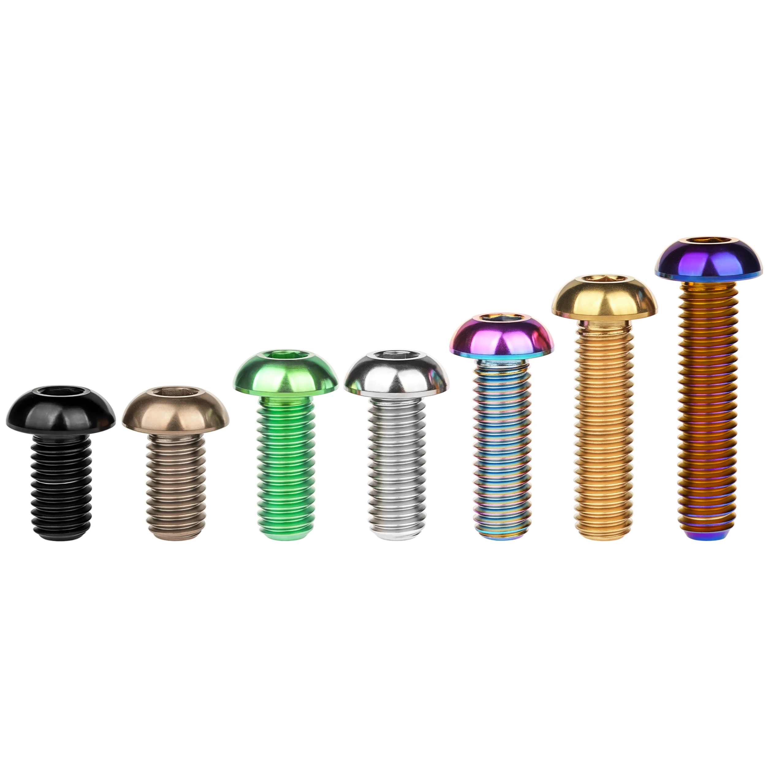 Wanyifa boulon en titane Ti M6/M8x12/15/16/20/25/30/35MM vis à tête hexagonale demi-ronde pour vélo moto voiture cyclisme Refit