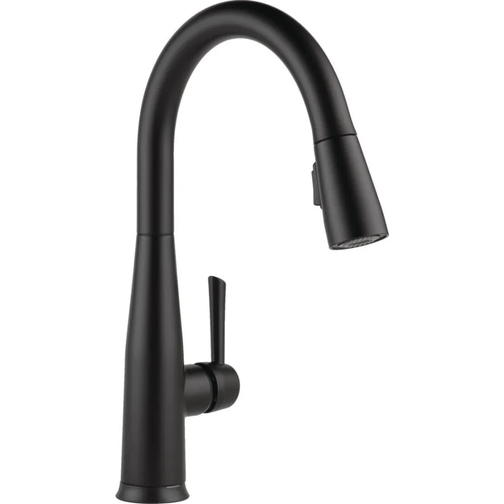 

Modern Single Hole Touch Activated Kitchen Sink Faucet with Pull-Down Sprayer in Matte Black Finish