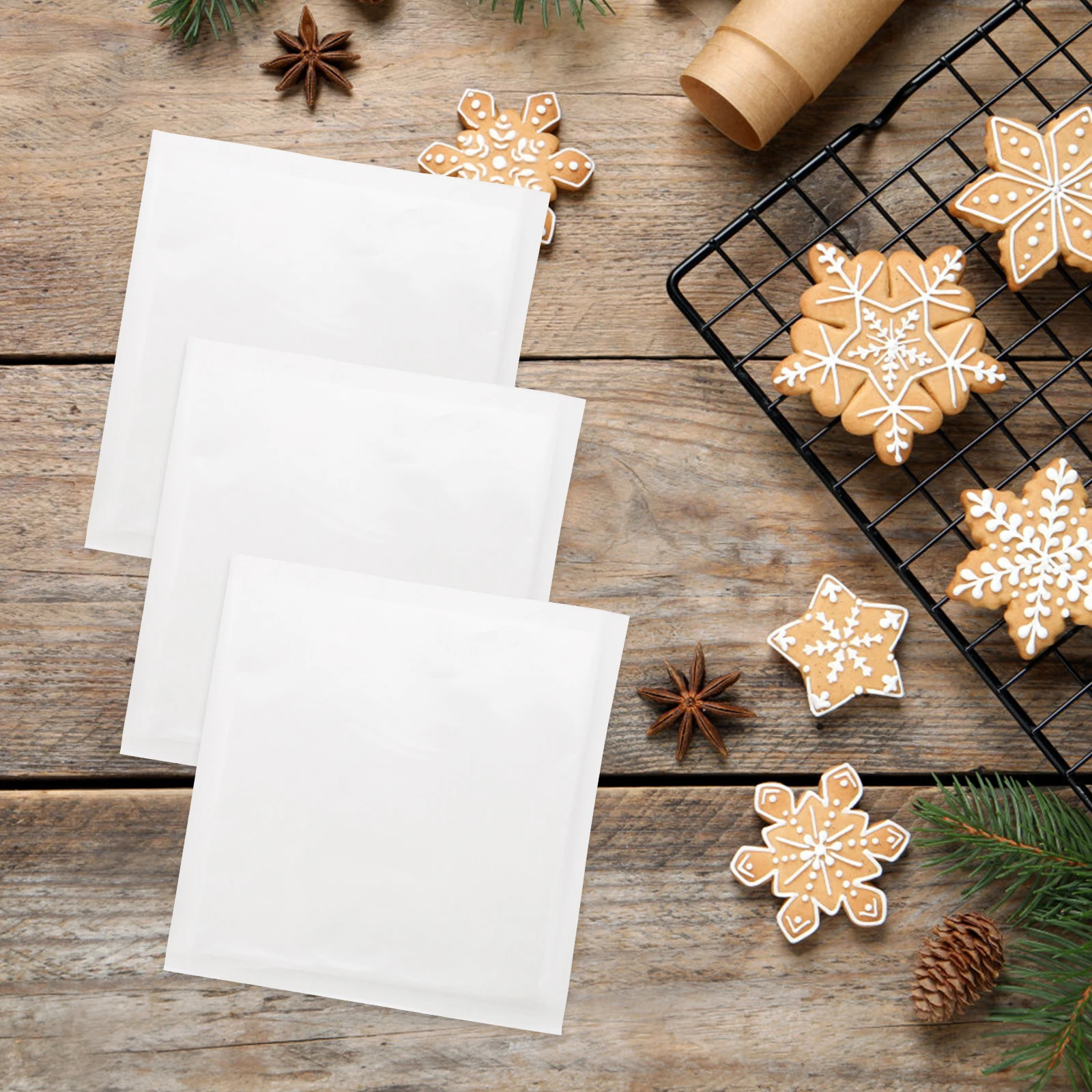 

50Pcs LeakProof Butter Cookies Wax Paper Bags MultiFunction Candy Bags Convenient Cookie Bags Bakery Accessories Safe Bread Bag