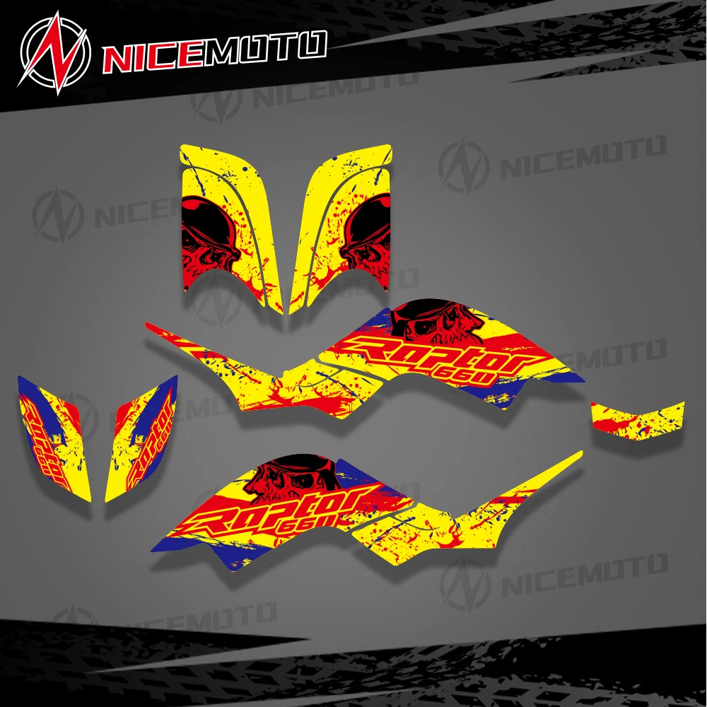 NICEMOTO ATV Full Fairing Decal Sticker Graphics Background Kits for Yamaha RAPTOR 660 YFM660 YFM ATV 2001 2002 2003 2004 2005