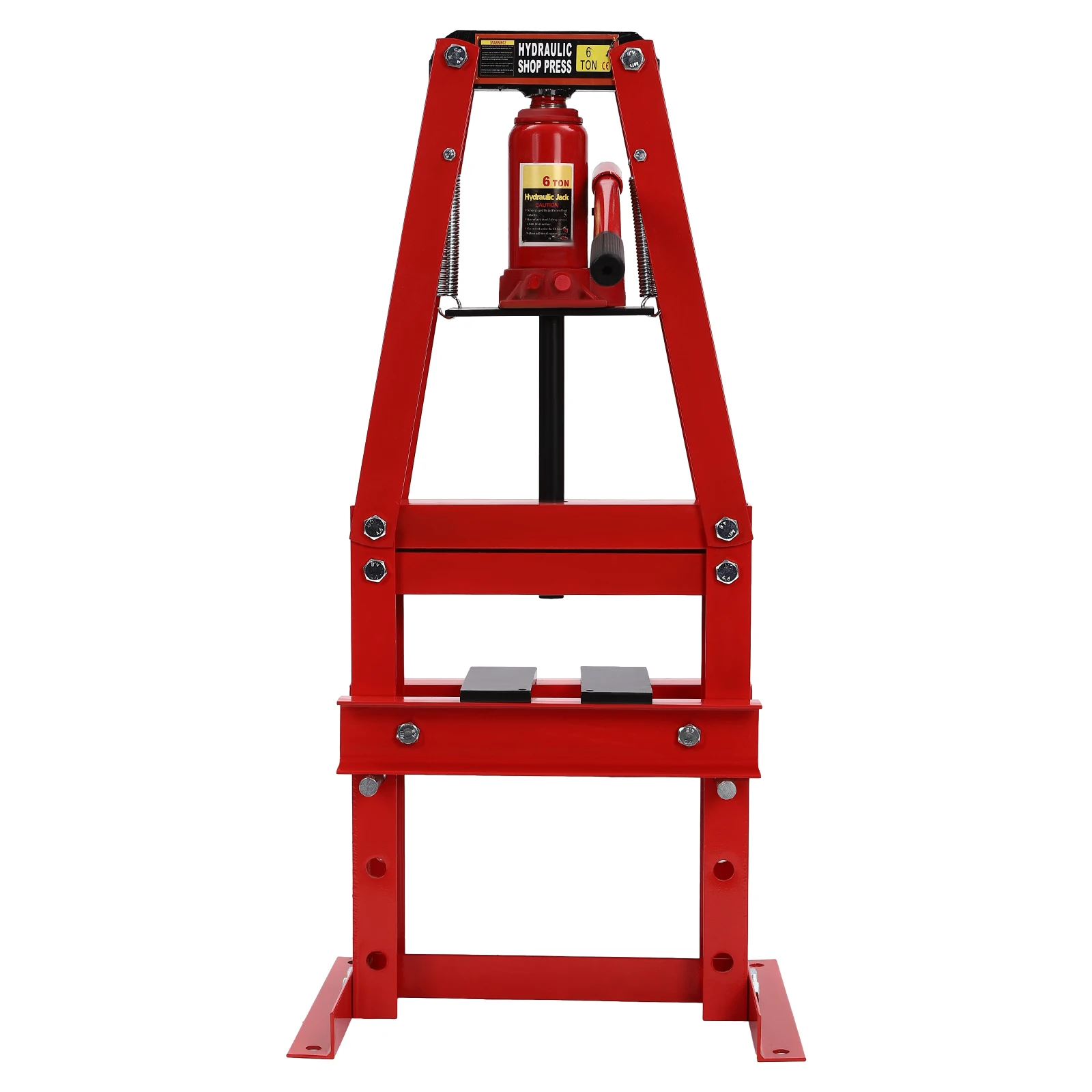 6 Ton Hydraulic A-Frame Shop Press Adjustable Height with Plates for Garages or Professional Shops Red