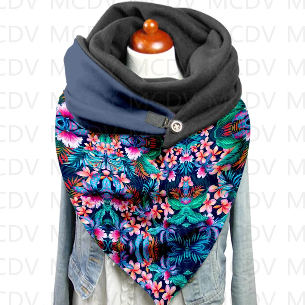 Flower butterfly Scarf Print Scarves and Shawls 3D Printed Casual Scarf And Shawl for Women Warm and Comfortable Scarf