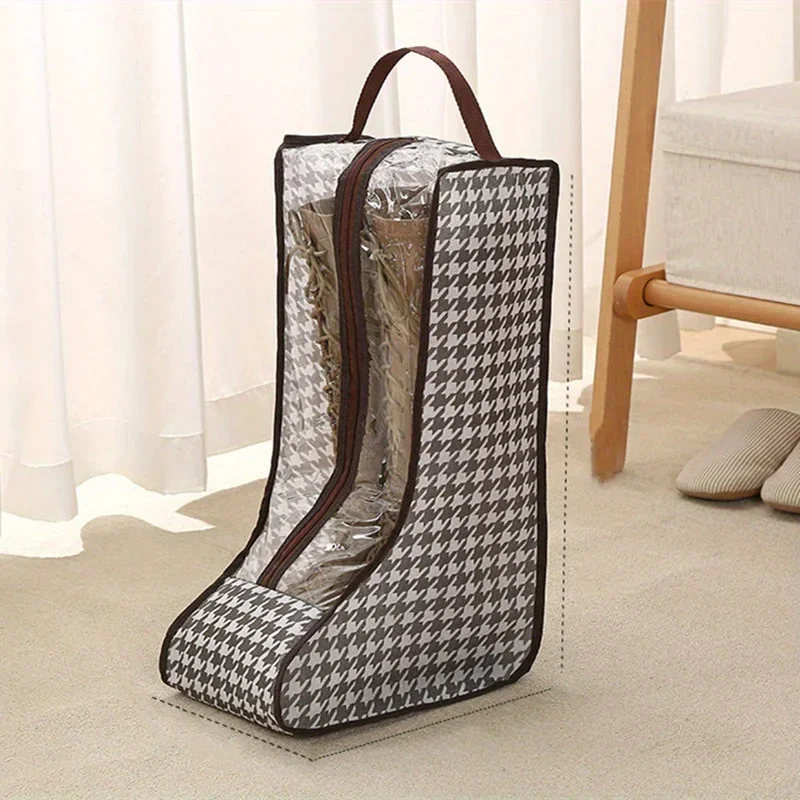 Thickened Non-Woven Boot Shoe Storage Bags with Handles, for High-Top Ankle Boots Flat Shoes, Home Travel Dust Cover Protector