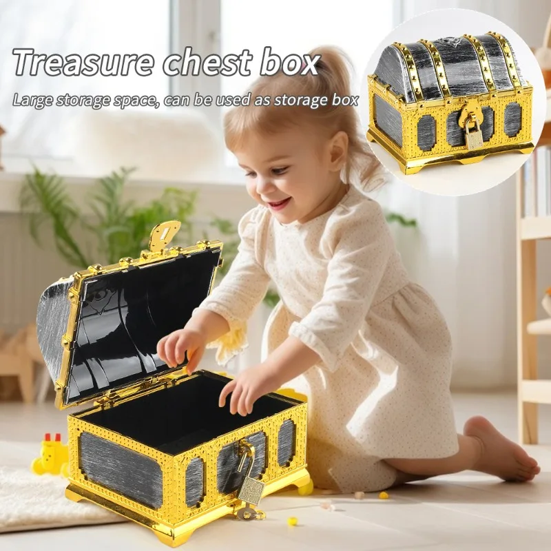 Zabawki meblowe Piracka skrzynka skarbów Antyczne przedmioty kolekcjonerskie Jinbao Plastikowe zabawki Interakcja rodziców i dzieci Udawaj, że bawisz się Hobby