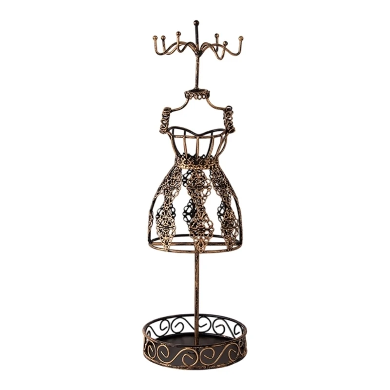 

62KE Handcrafted Metal Jewelry Holder for Earrings Necklaces with Vintage Charm
