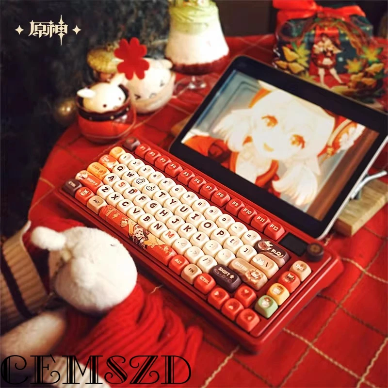 

[Подлинная] Klee 81-клавишная механическая клавиатура для игры Genshin Impact, компьютерные аксессуары для косплея, аниме и мультяшный реквизит, материал ABS