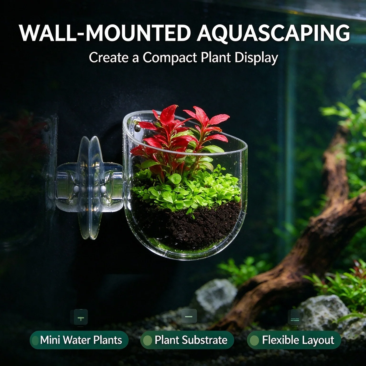 1 Pc Acrylic Aquatic Plant Cup - Plant Aquarium Pot review and price