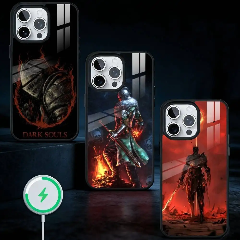 

Hot Blood Game D-Dark S-Souls Phone Case For iPhone17,16,15,14,13 Plus,Pro Max Magnetic For Magsafe Wireless Charging