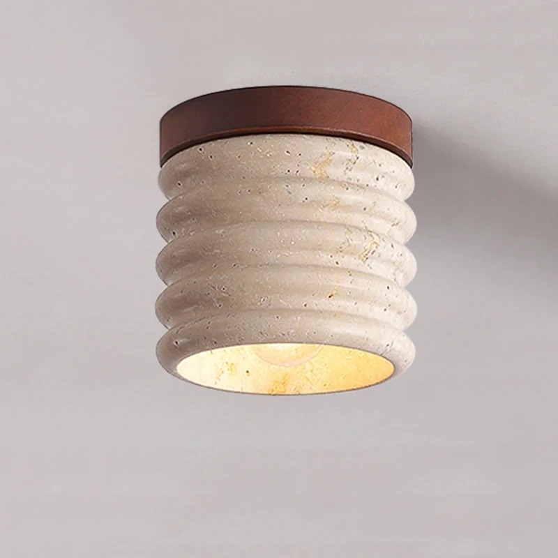 Wabi Sabi Yellow Stone Downlight Foyer Corridor Cave Stone Ceiling Light Balcony Hotel Restaurant Travertine Decorative Lamp